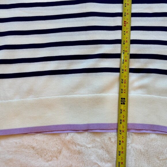 Lands' End Women's 100% Supima Cotton Striped Purple Top & Cardigan Set NWOT - Picture 16 of 16